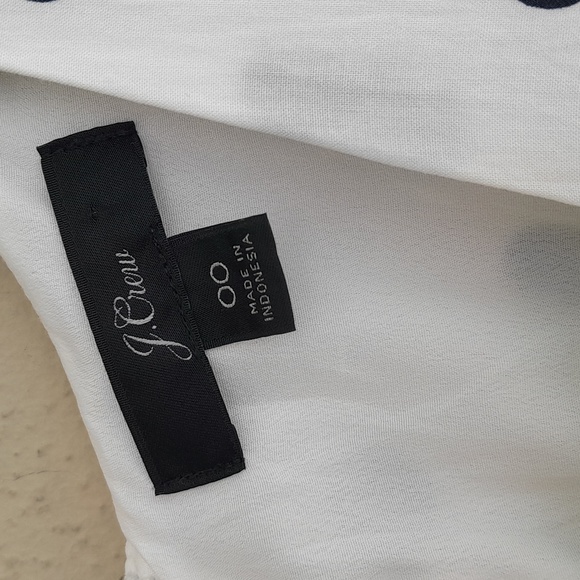 J. Crew Ruffle Front Faux Wrap Mini Dress in White Polka Dot Size 00 - Picture 4 of 9